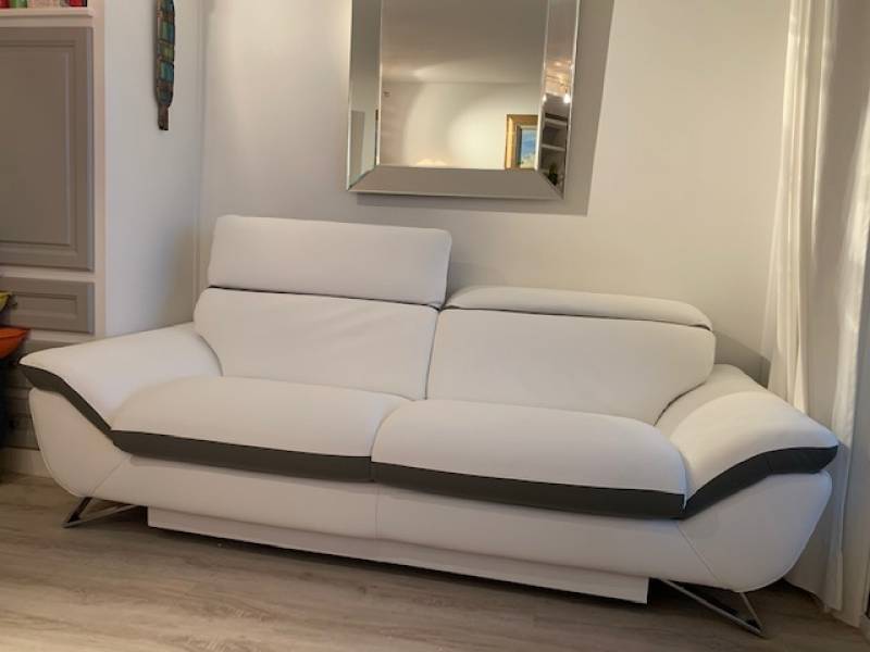 Dernier arrivage de canapé en cuir blanc, moderne, design & contemporain à Bandol Meubles